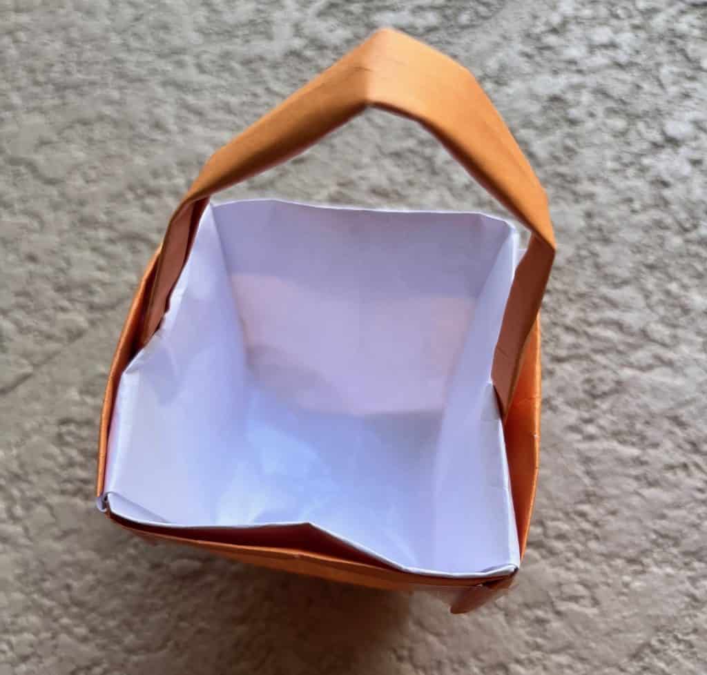 Finished basket for Origami Easter Basket with Lilies